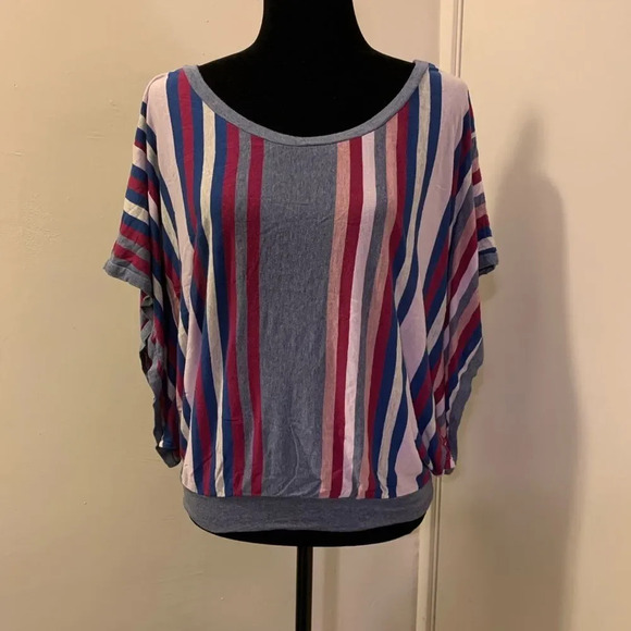 ELLA MOSS by ANTHROPOLOGIE Wide‎ Sleeve Striped Top - Picture 1 of 6